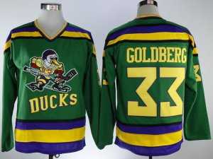 Men%27s Anaheim Mighty Ducks #33 Greg Goldberg CCM Green Movie Jersey->hartford whalers->NHL Jersey